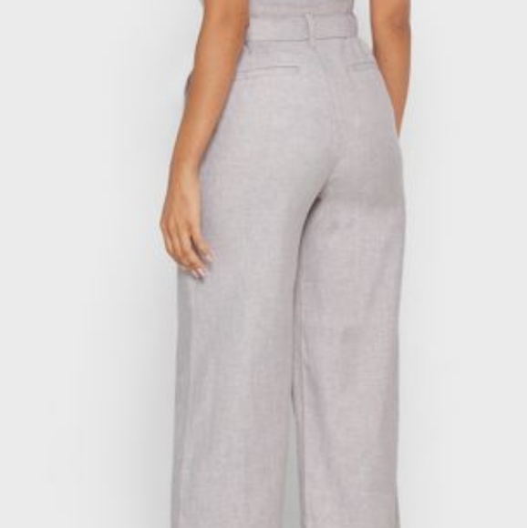 Banana Republic Paperbag Waist Wide Leg Linen Mixed Pants - Picture 2 of 4